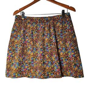 Toad & Co Sunkissed Weekend Skort Floral Print Black Multicolor Women’s M